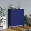 Image de vidaXL Armoire à tiroirs Bleu marine 80x35x101,5 cm Acier