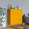 Image de vidaXL Armoire à tiroirs Jaune moutarde 80x35x101,5 cm Acier