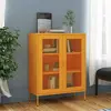 Image de vidaXL Armoire de rangement Jaune moutarde 80 x 35 x 101,5 cm Acier