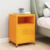 Image de vidaXL Table de chevet Jaune moutarde 35x35x51 cm Acier