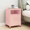 Image de vidaXL Table de chevet Rose 35x35x51 cm Acier
