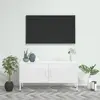 Image de vidaXL Meuble TV Blanc 105x35x50 cm Acier