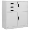 Image de vidaXL Armoire de bureau Gris clair 90x40x102 cm Acier