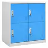 Image de vidaXL Armoire à casiers Gris clair et bleu 90x45x92,5 cm Acier