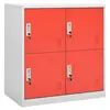 Image de vidaXL Armoire à casiers Gris clair et rouge 90x45x92,5 cm Acier