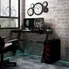 Image de vidaXL Bureau de jeu à LED en forme de Y noir 90x60x75 cm