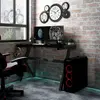 Image de vidaXL Bureau de jeu à LED en forme de Y noir 110x60x75 cm