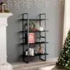 Image de vidaXL Bibliothèque à 4 niveaux noir 80x30x140 cm bois d'ingénierie