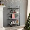 Image de vidaXL Bibliothèque à 4 niveaux gris béton 80x30x140cm bois ingénierie