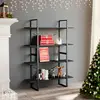 Image de vidaXL Bibliothèque à 4 niveaux gris 100x30x140 cm bois d'ingénierie
