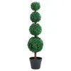 Image de vidaXL Plante de buis artificiel avec pot Forme de boule Vert 90 cm