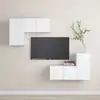 Image de vidaXL Ensemble de meubles TV 4 pcs Blanc Bois d'ingénierie