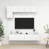 Image de vidaXL Ensemble de meuble TV 5 pcs Blanc Aggloméré