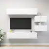 Image de vidaXL Ensemble de meuble TV 6 pcs Blanc Aggloméré