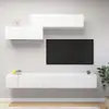 Image de vidaXL Ensemble de meuble TV 6 pcs Blanc Bois d'ingénierie