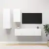 Image de vidaXL Ensemble de meuble TV 4 pcs Blanc Aggloméré