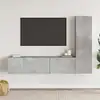 Image de vidaXL Ensemble de meubles TV 3 pcs Gris béton Bois d'ingénierie