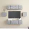 Image de vidaXL Ensemble de meubles TV 6 pcs Gris béton Bois d'ingénierie