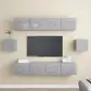 Image de vidaXL Ensemble de meubles TV 6 pcs Gris béton Bois d'ingénierie
