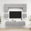 Image de vidaXL Ensemble de meubles TV 8 pcs Gris béton Bois d'ingénierie