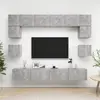 Image de vidaXL Ensemble de meuble TV 8 pcs Gris béton Aggloméré