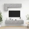 Image de vidaXL Ensemble de meuble TV 5 pcs Gris béton Aggloméré