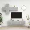Image de vidaXL Ensemble de meuble TV 7 pcs Gris béton Bois d'ingénierie