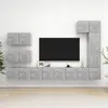 Image de vidaXL Ensemble de meuble TV 8 pcs Gris béton Aggloméré