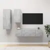 Image de vidaXL Ensemble de meuble TV 4 pcs Gris béton Aggloméré