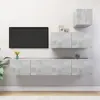 Image de vidaXL Ensemble de meubles TV 4 pcs Gris béton Bois d'ingénierie