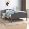 Image de vidaXL Cadre de lit sans matelas gris foncé pin massif 120x200 cm