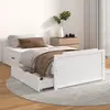 Image de vidaXL Cadre de lit sans matelas blanc bois de pin massif 90x200 cm