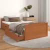 Image de vidaXL Cadre de lit sans matelas Marron miel Bois pin massif 90x200 cm