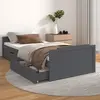 Image de vidaXL Cadre de lit sans matelas gris foncé bois pin massif 90x200cm