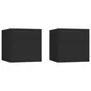 Image de vidaXL Tables de chevet 2 pcs Noir 30,5x30x30 cm Bois d'ingénierie