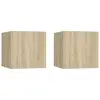 Image de vidaXL Tables de chevet 2pcs Chêne sonoma 30,5x30x30cm Bois ingénierie