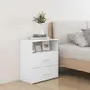 Image de vidaXL Table de chevet Blanc 50x32x60 cm