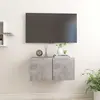 Image de vidaXL Meuble TV suspendu Gris béton 60x30x30 cm
