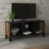 Image de vidaXL Meuble TV Marron rustique 105x36x47 cm Métal et MDF