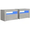 Image de vidaXL Nachtkastjes 2 st met LED-verlichting 60x35x40 cm betongrijs