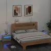 Image de vidaXL Tables de chevet 2 pcs avec LED Gris béton 60x35x40 cm
