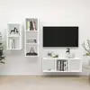 Image de vidaXL Ensemble de meuble TV 3 pcs Blanc Bois d'ingénierie