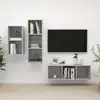 Image de vidaXL Ensemble de meuble TV 3 pcs Gris béton Bois d'ingénierie