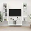 Image de vidaXL Ensemble de meuble TV 3 pcs Blanc Bois d'ingénierie