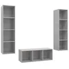 Image de vidaXL Ensemble de meuble TV 3 pcs Gris béton Bois d'ingénierie