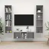 Image de vidaXL Ensemble de meuble TV 3 pcs Gris béton Bois d'ingénierie