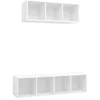 Image de vidaXL Ensemble de meuble TV 2 pcs Blanc Bois d'ingénierie