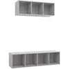 Image de vidaXL Ensemble de meuble TV 2 pcs Gris béton Bois d'ingénierie