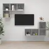 Image de vidaXL Meubles TV muraux 4 pcs Gris béton Bois d'ingénierie