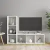 Image de vidaXL Meubles TV 2 pcs Blanc 107x35x37 cm Bois d'ingénierie